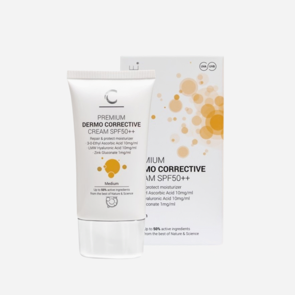Clinicare koreguojamasis veido kremas SPF50, Medium