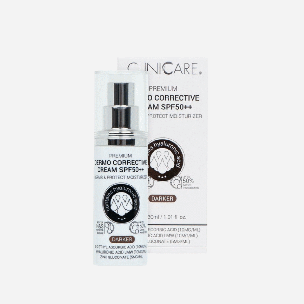 Clinicare koreguojamasis veido kremas SPF50, Darker
