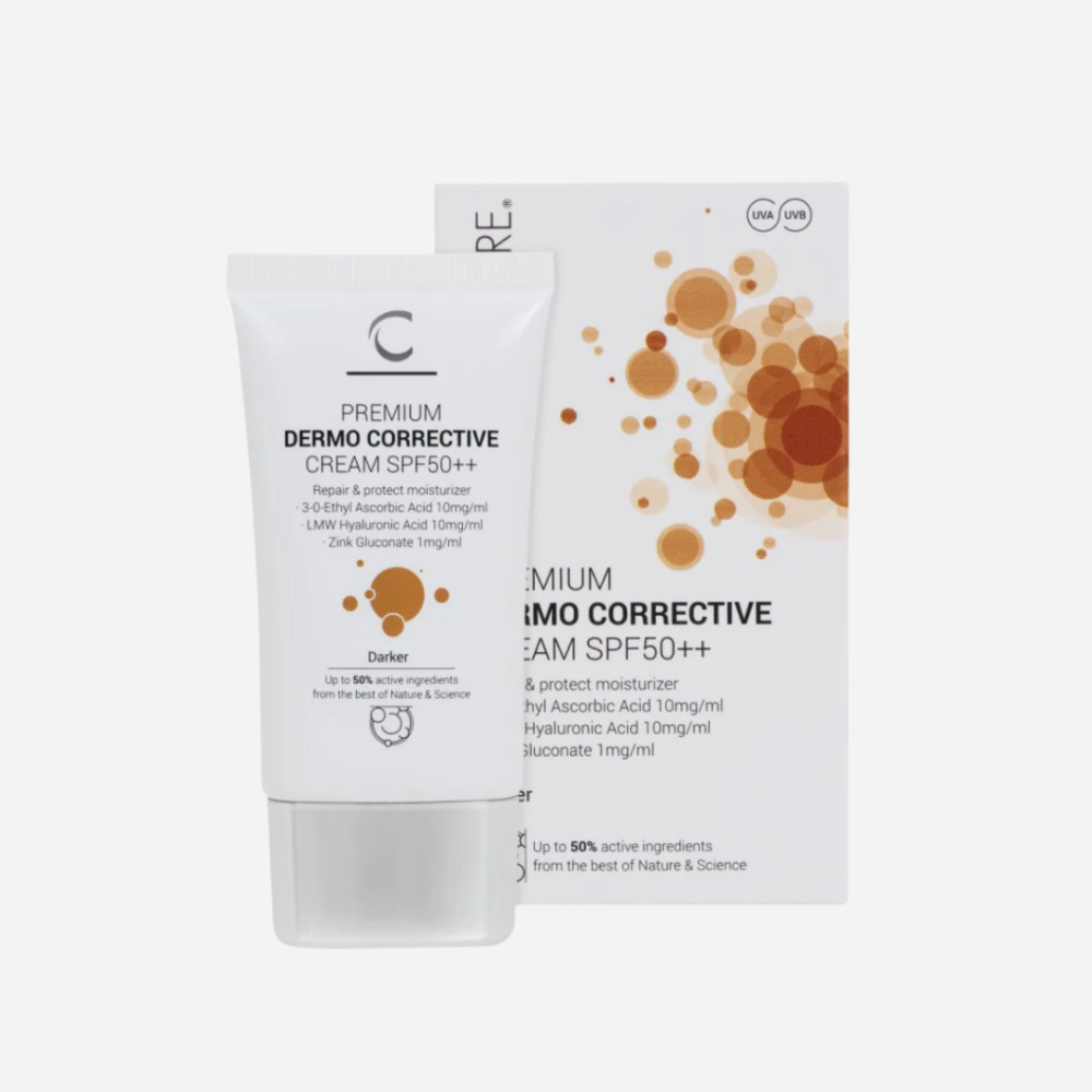 Clinicare koreguojamasis veido kremas SPF50, Darker