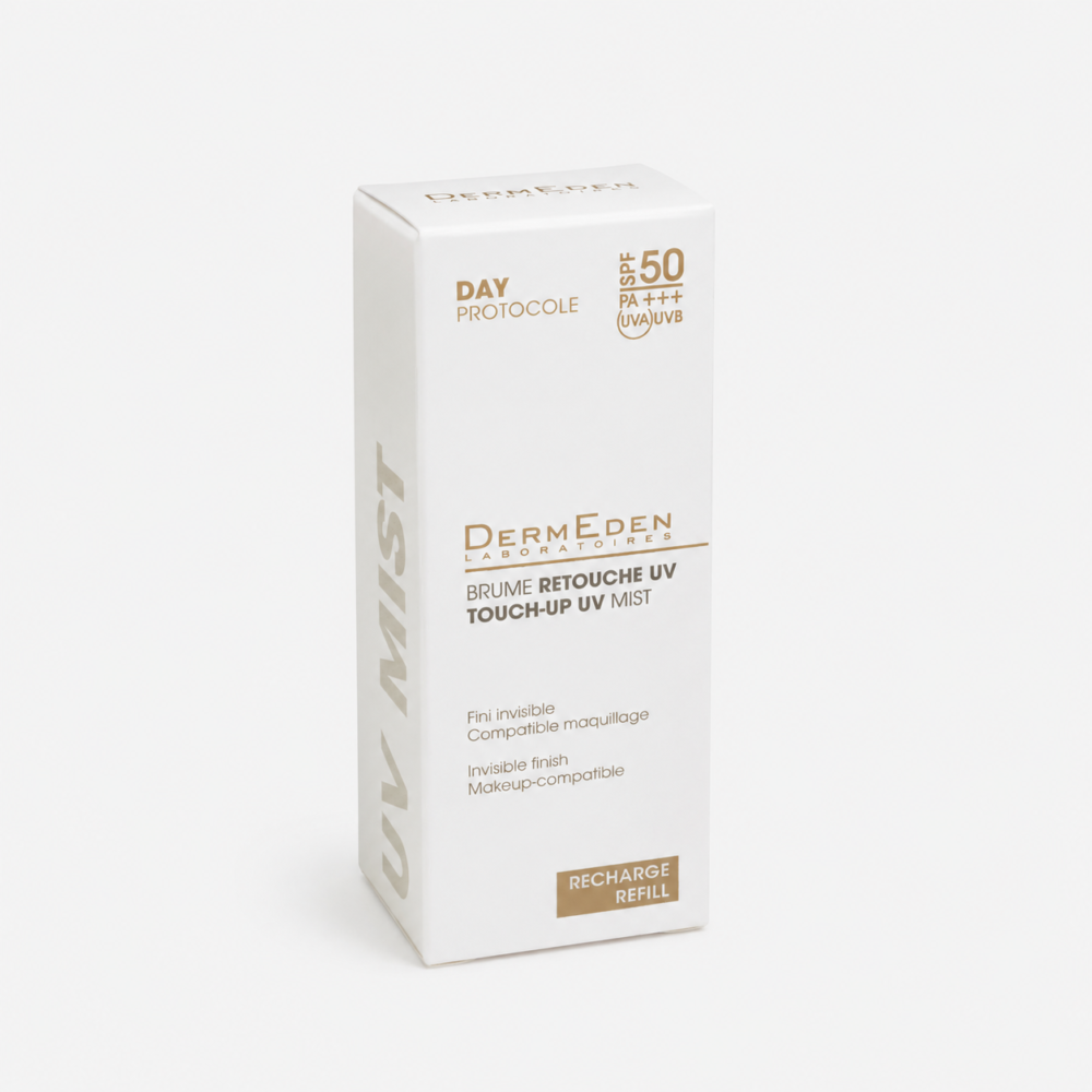 PAPILDYMAS Dermeden apsauginė UV dulksna dozatoriui TOUCH UP MIST SPF50