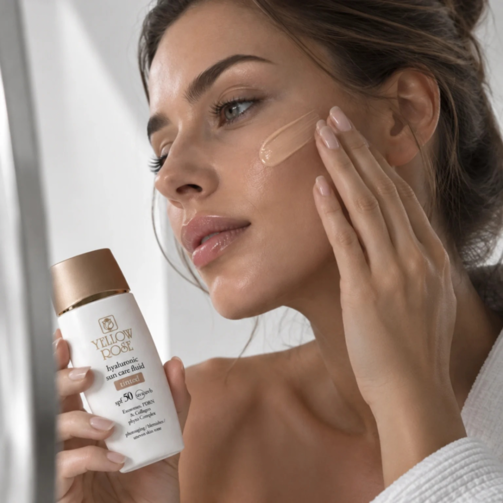 Yellow Rose tonuojantis veido fluidas SPF 50 Yellow Rose tonuojantis veido fluidas SPF 50, Medium